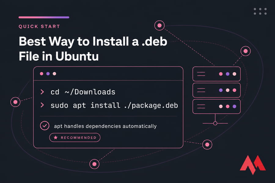Quick-start Ubuntu card with apt install commands and dependency note