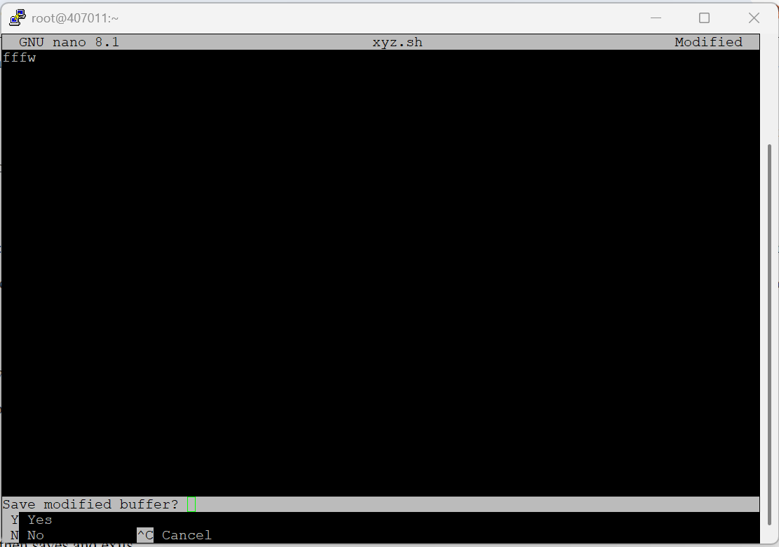 Exit Nano (Ctrl+X)